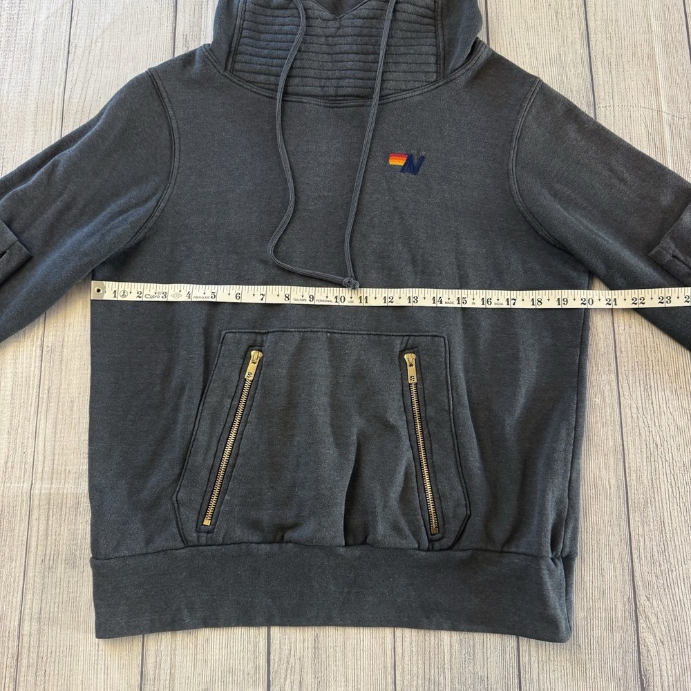 Aviator Nation Preppy Embroidered Funnel Neck Ninja Hoodie Women's Small - Picture 5 of 8